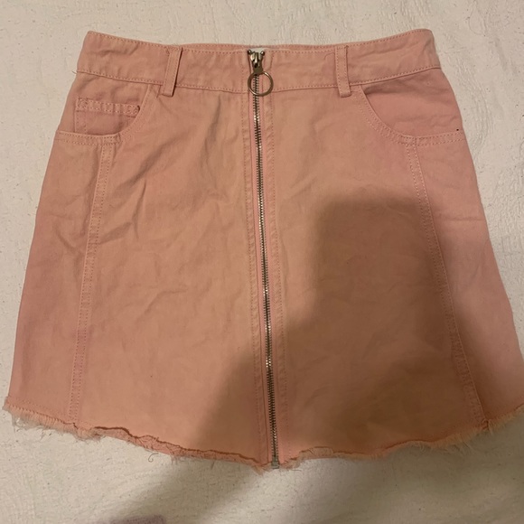 Pale Pink Zip-Up Skirt - Picture 1 of 5